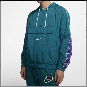Vintage Men's Teal Nike Anorak Pullover Jacket / Windbreaker Size Medium